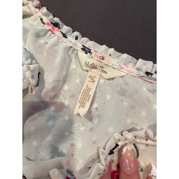 Matilda Jane Women’s Wonderment What’s Up Buttercup Blouse Medium Floral Dainty - Picture 4 of 6